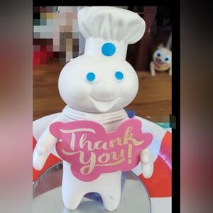 VINTAGE 1971 POPPIN' FRESH PILLSBURY DOUGHBOY FIGURINE RUBBER TOY - 7.5" TALL.